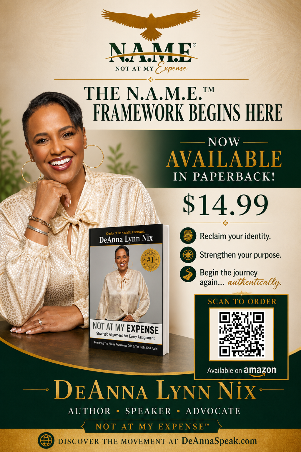 Not At My Expense — now available in paperback, $14.99